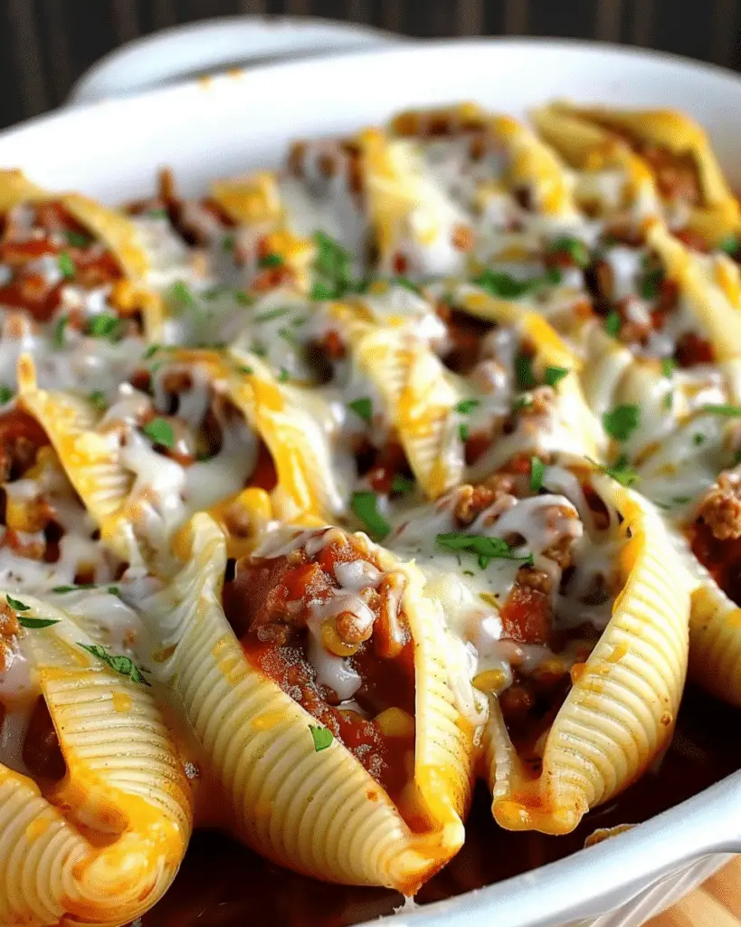 Cheesy Taco Stuffed Pasta Shells