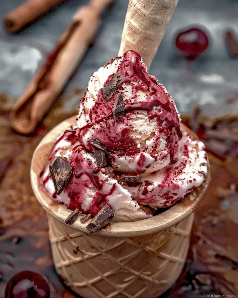 Cherry Chocolate Swirl Ice Cream