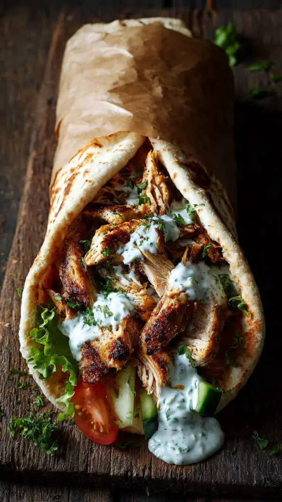 Chicken Shawarma with Garlic Yoghurt Sauce