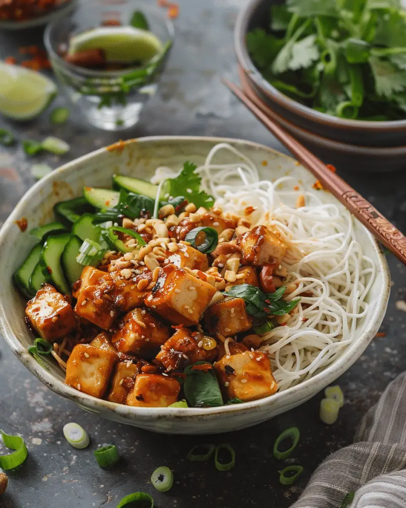 Chili Crunch Tofu Noodle Bowls