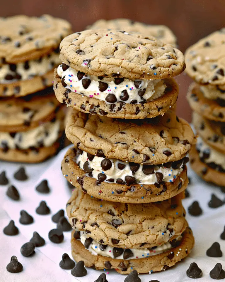 Chocolate Chip Cookie Ice Cream Sandwiches