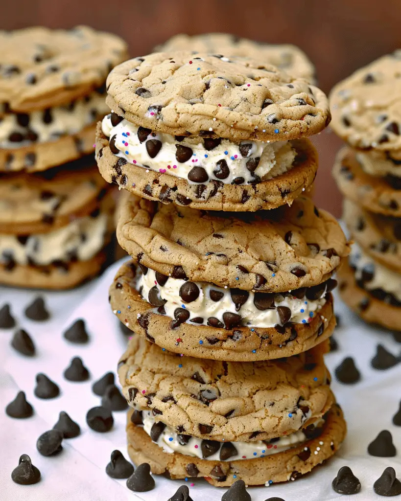 Chocolate Chip Cookie Ice Cream Sandwiches