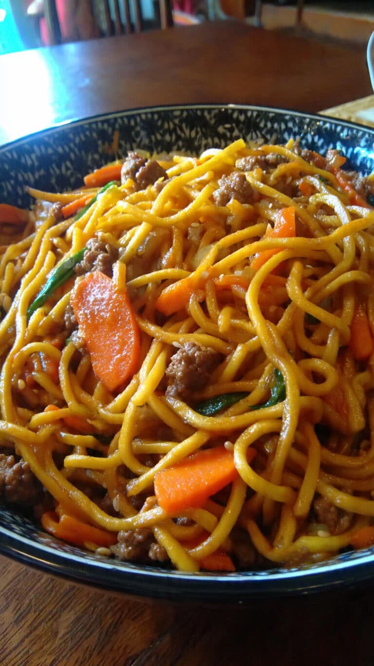 Easy Ground Beef Sesame Noodles