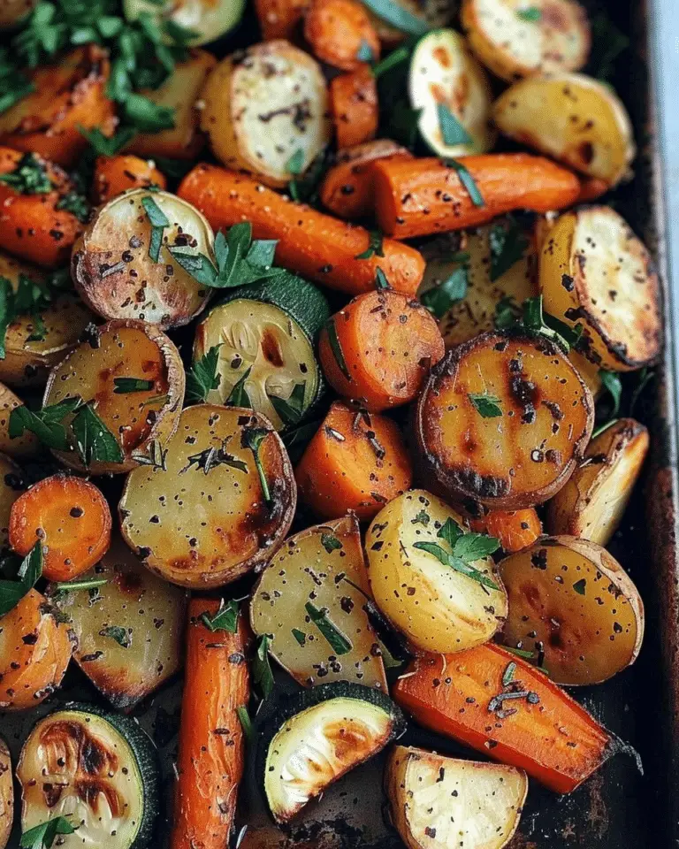 Garlic Herb Roasted Potatoes, Carrots, and Zucchini
