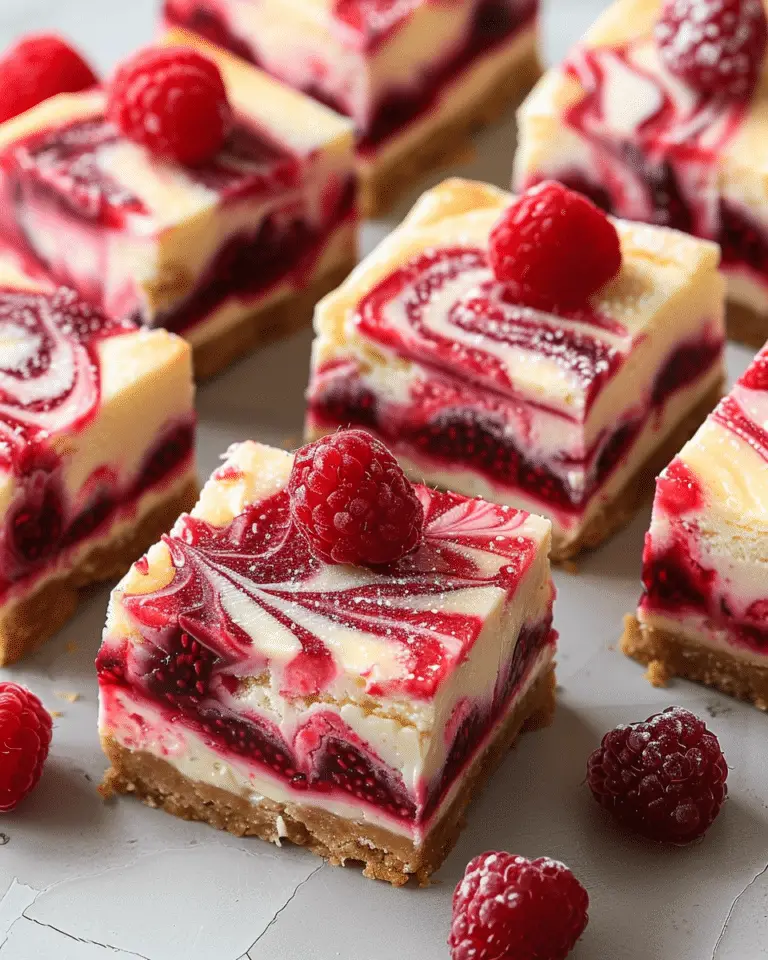Healthy Raspberry Swirl Cheesecake Bars