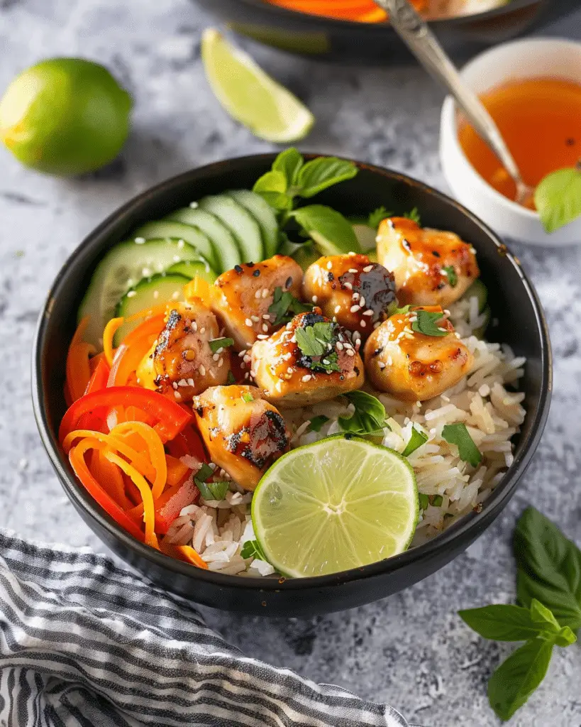 Honey Garlic Chicken Bowls