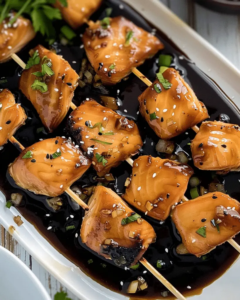 Honey Garlic Salmon Bites