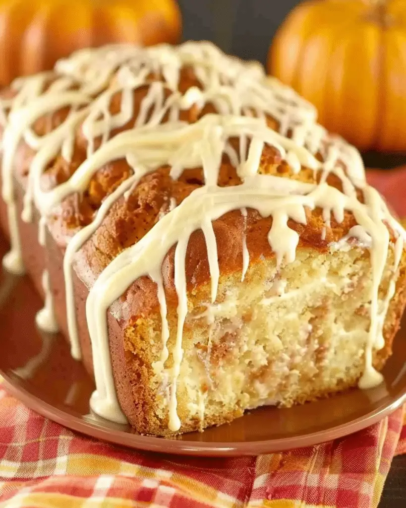 Pumpkin Bread with Cream Cheese Swirl
