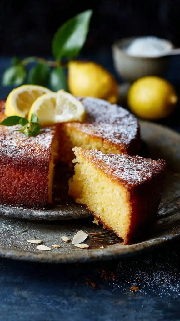 Lemon-Semolina Almond Cake