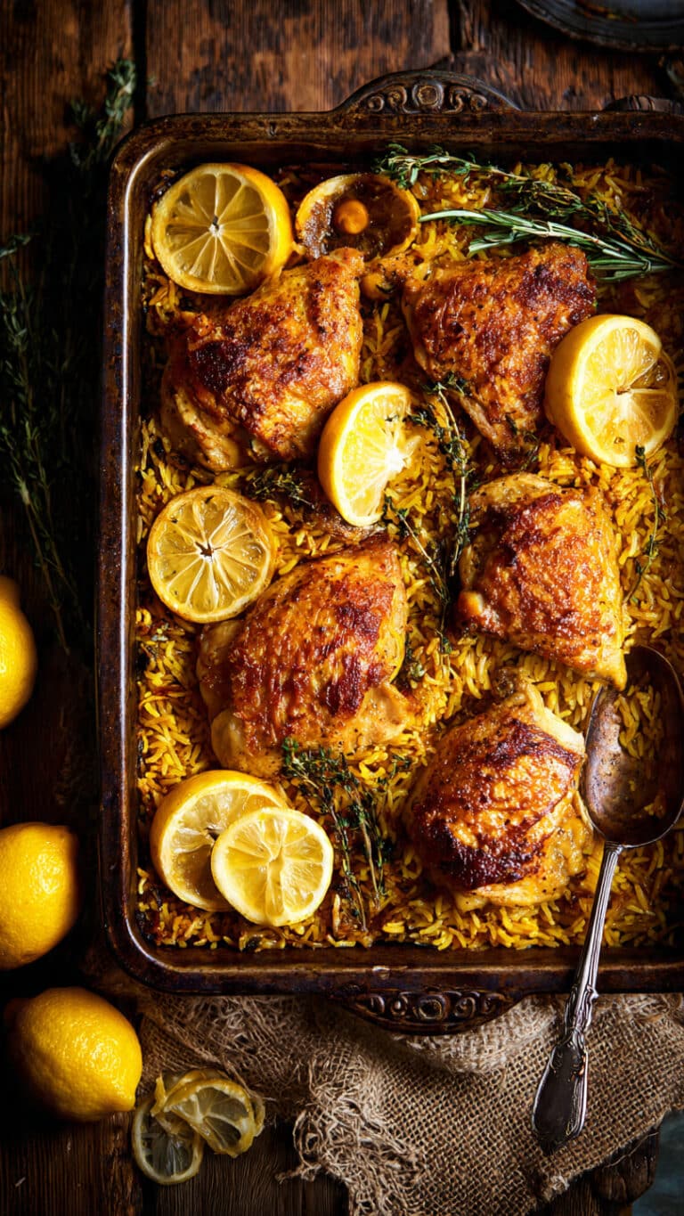 Lemon Chicken and Rice Traybake