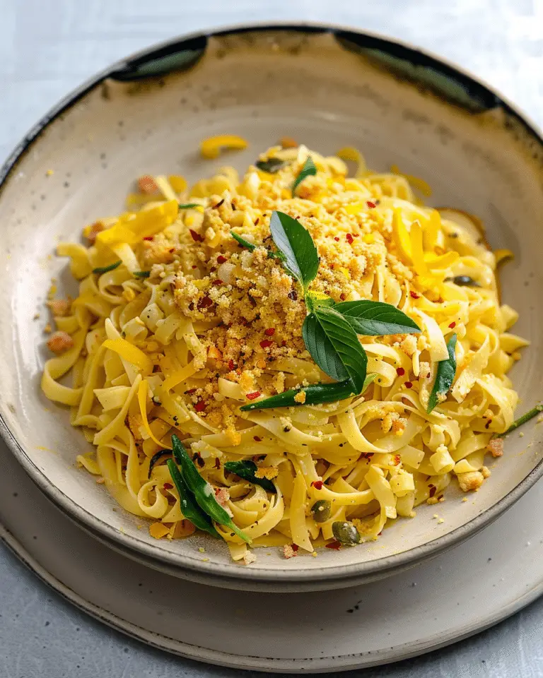 Lemon Pasta with Anchovies and Breadcrumbs