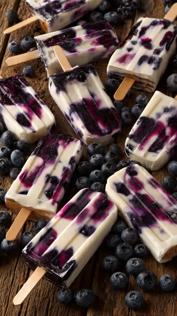 Low Sugar Blueberry Basil Popsicles (Vegan)