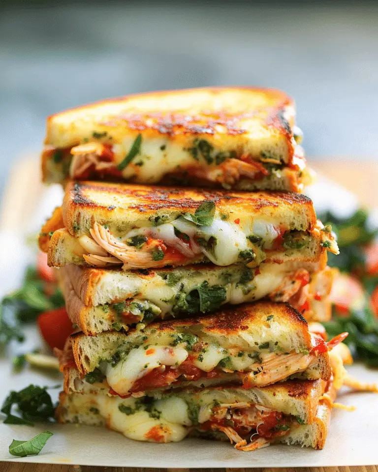 MEGA Chicken Pesto Grilled Cheese Sandwich