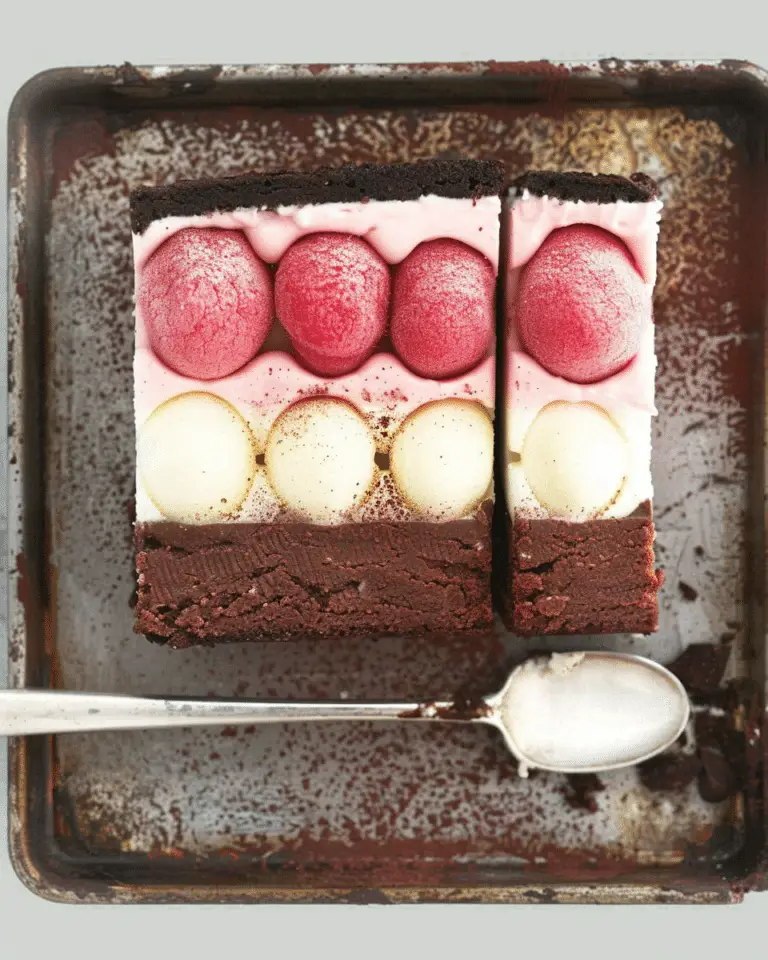 Neapolitan Cheesecake Brownie Slice