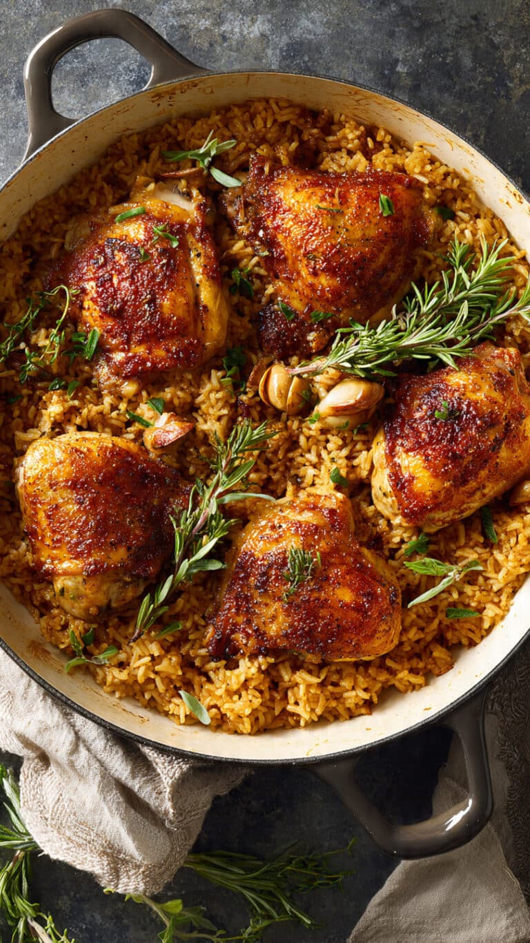 One-Pot Crispy Chicken and Rice
