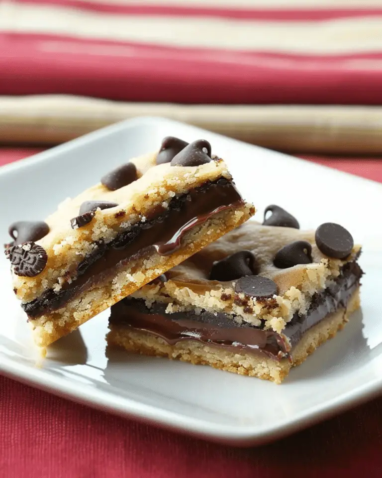 Oreo and Caramel Stuffed Chocolate Chip Cookie Bars