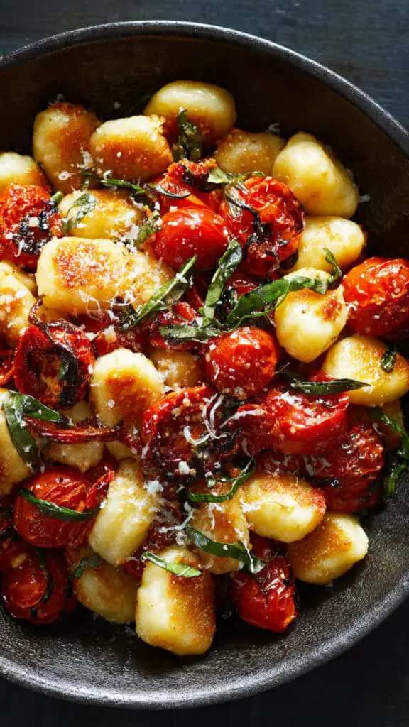 Pan-Fried Ricotta Gnocchi and Slow-Roasted Tomatoes