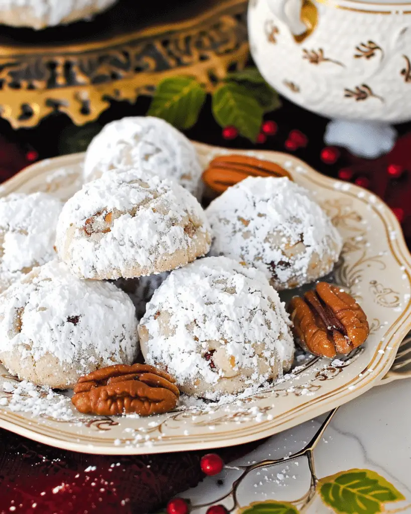 Pecan Snowball Cookies (No Eggs, No Butter)