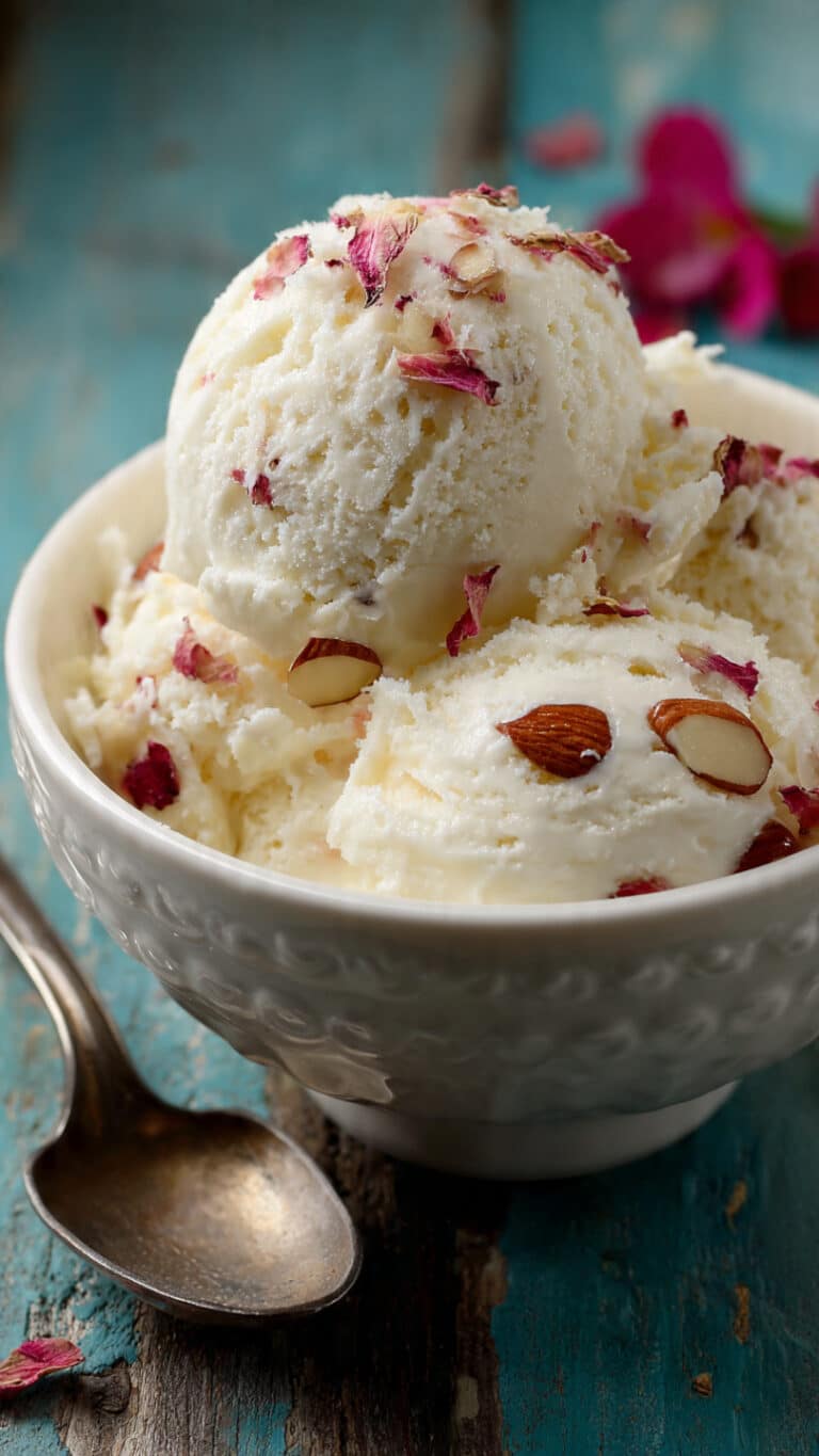Rose Almond Ice Cream