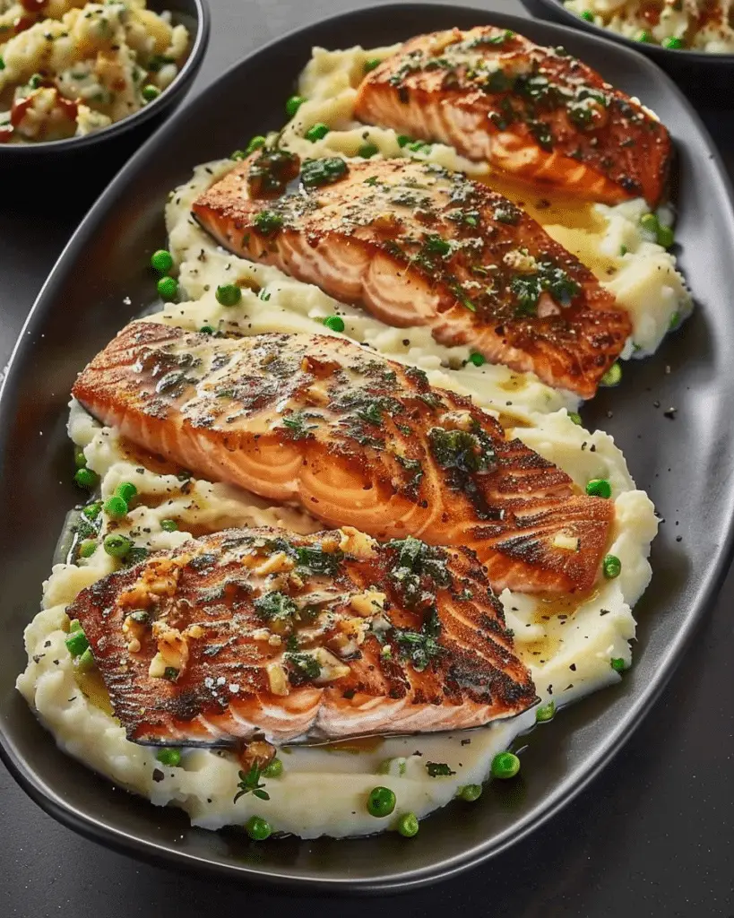 Seared Salmon & Crab with Creamy Mashed Potatoes
