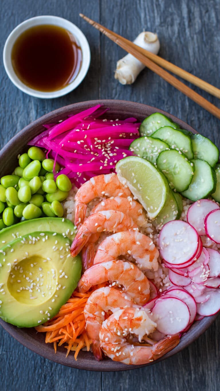 Sesame Miso Shrimp Bowl