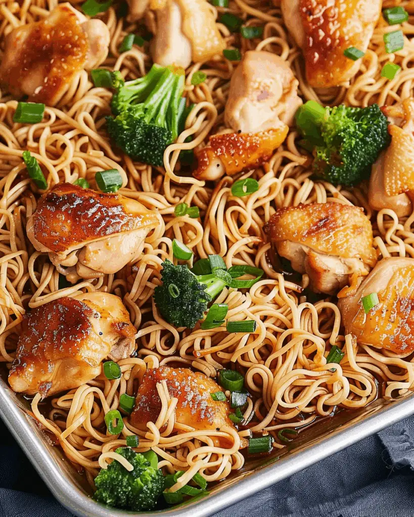 Sheet Pan Teriyaki Chicken and Ramen Noodles