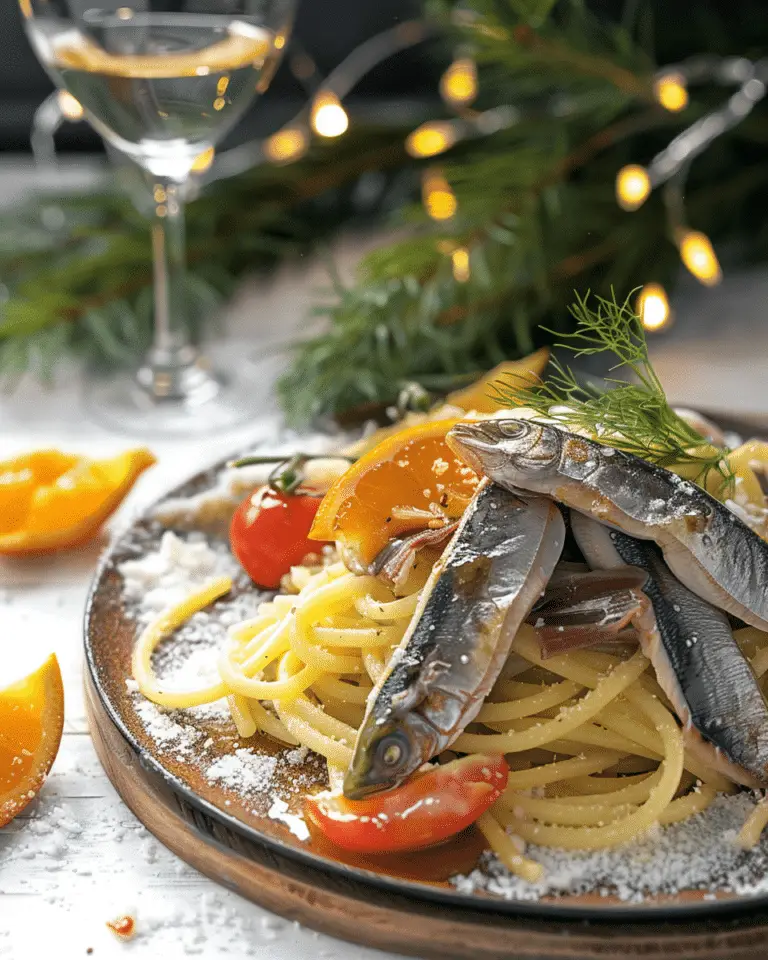 Spaghetti with Anchovies and Fennel Confit, with a Twist of Orange