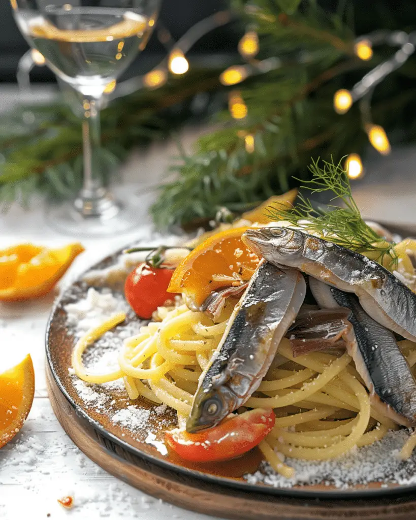 Spaghetti with Anchovies and Fennel Confit, with a Twist of Orange