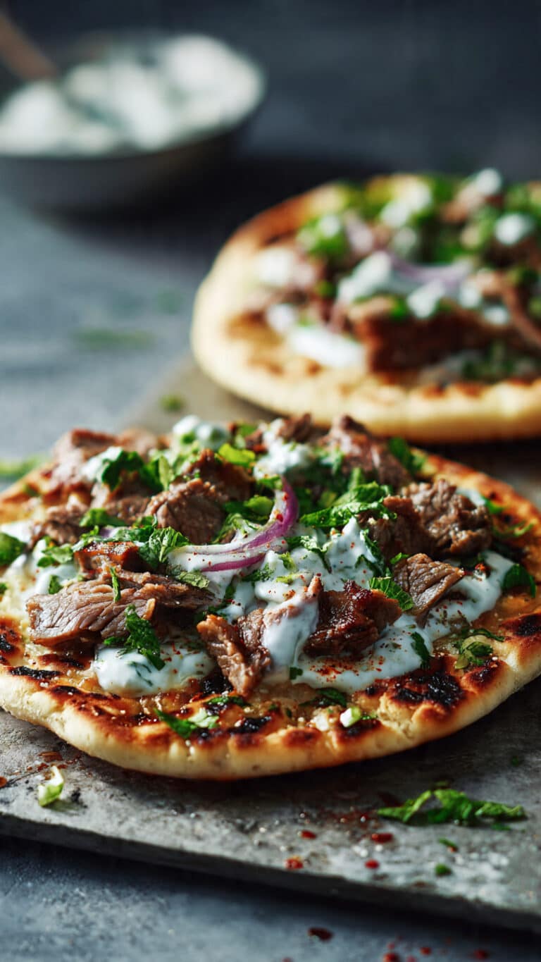 Spiced Lamb Flatbreads with Lemon Yoghurt