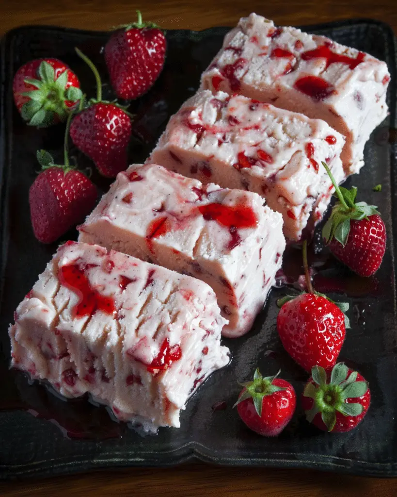Strawberry Rosewater Semifreddo