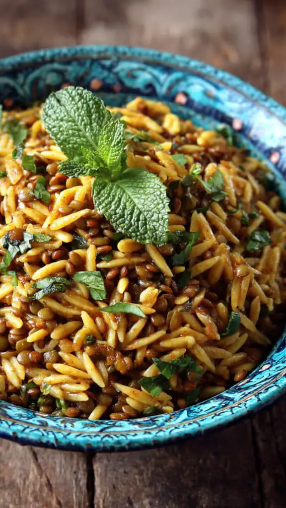 Tunisian Orzo and Lentils