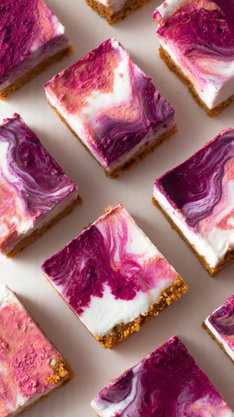 Vegan Dragon Fruit Cheesecake Bars