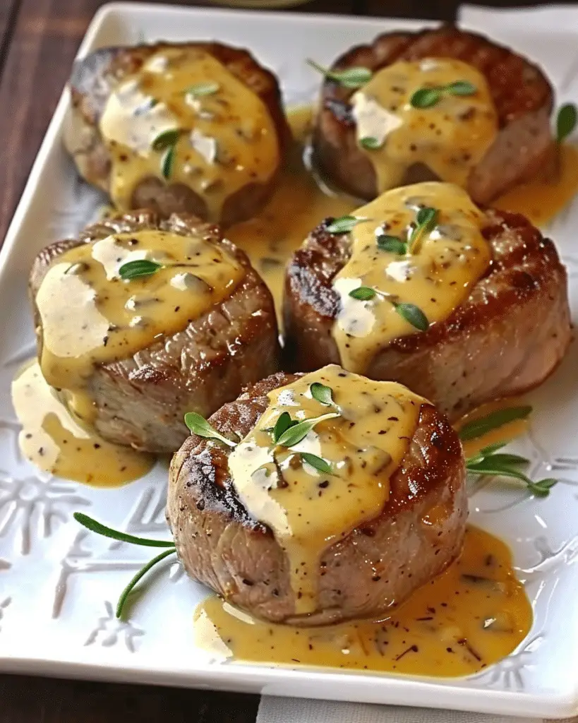 Filet Mignon with Mustard Sauce