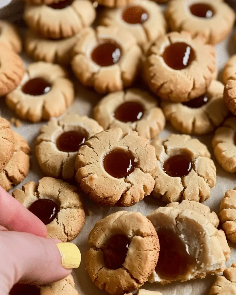 Banana Almond Thumbprint Cookies