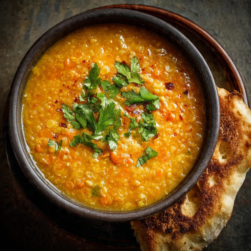 Shorbat Adas (Red Lentil Soup with Vegetables)