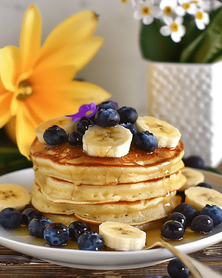 Blueberry Banana Pancakes (Easy, 6g Protein)