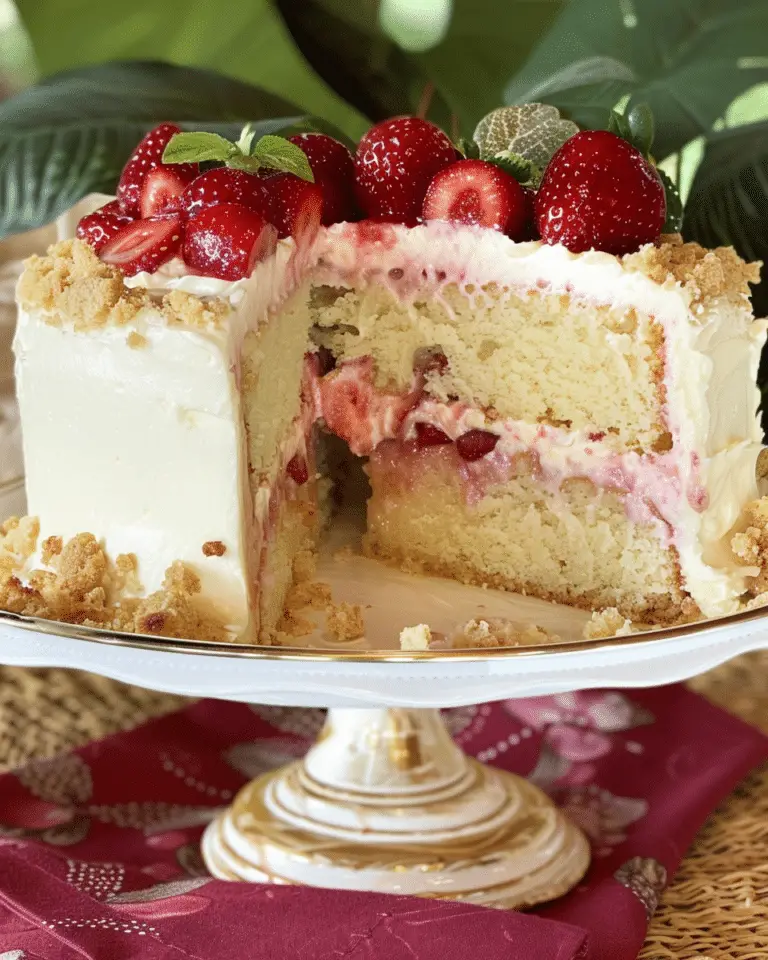 Champagne Cake with Strawberries and Cream