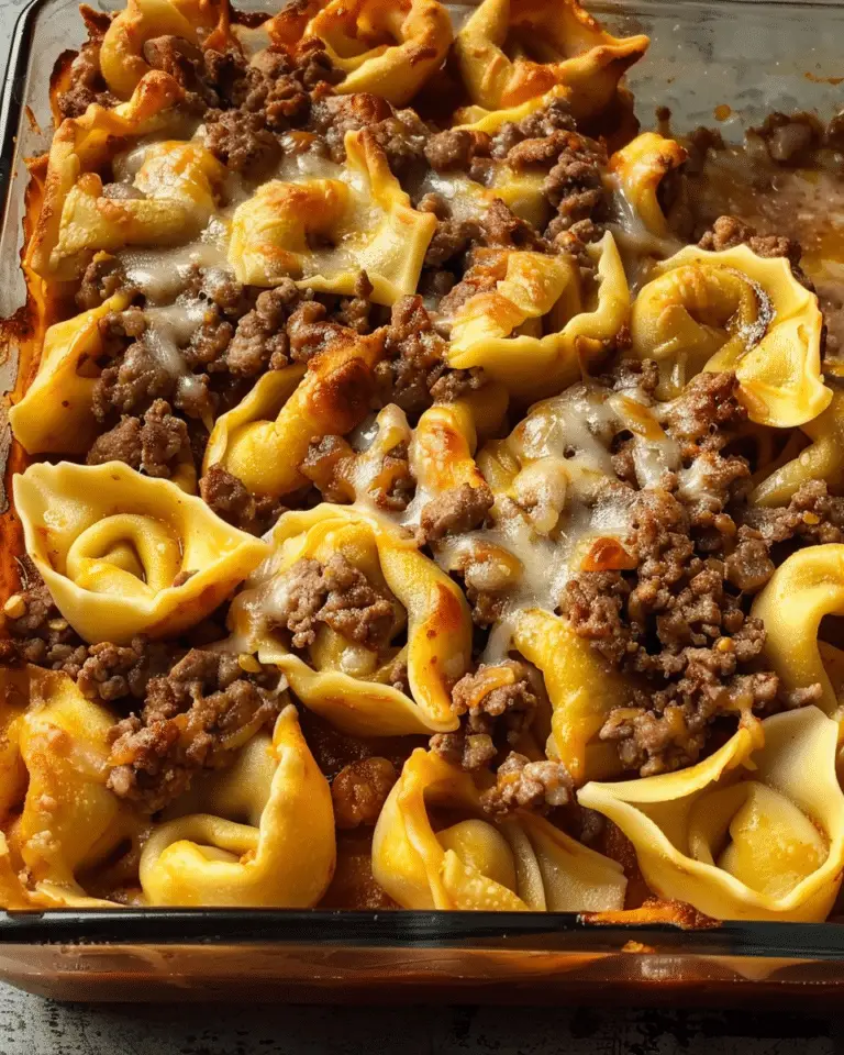 Cheesy Beef Enchilada Tortellini Bake