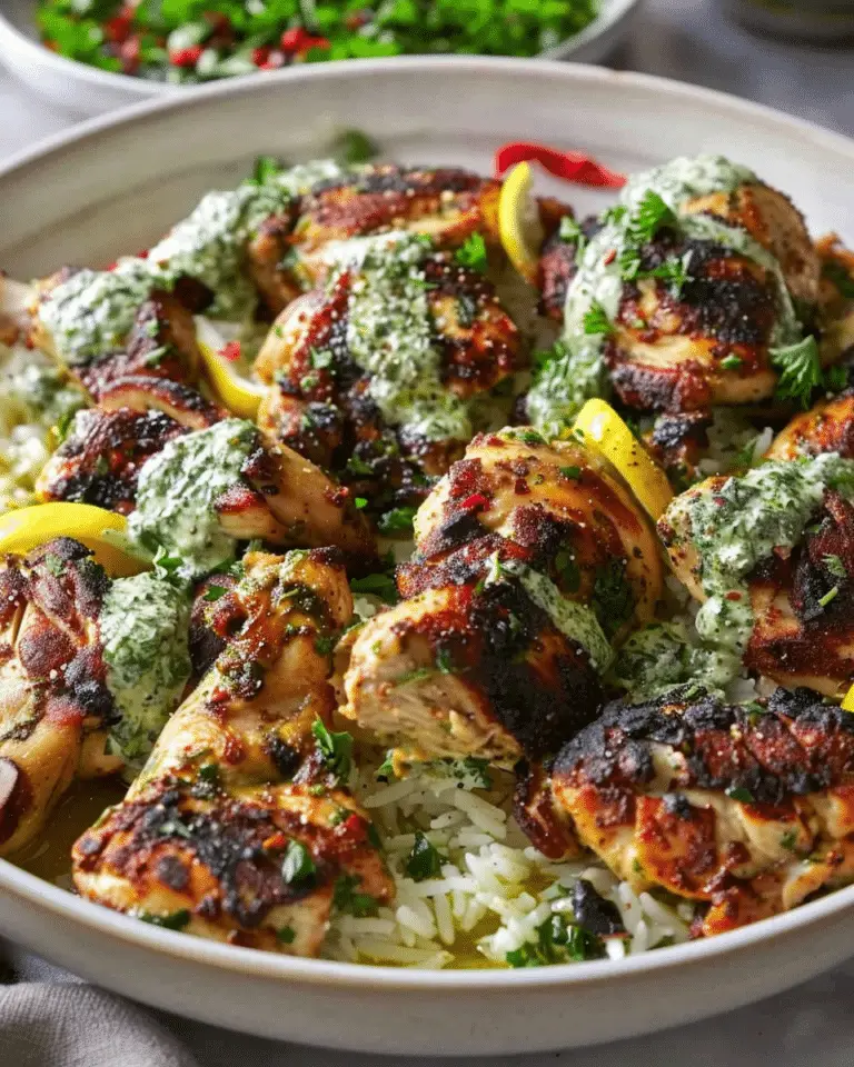 Chicken Kawarma with Lemon Herb Sauce, Garlic & Shallots