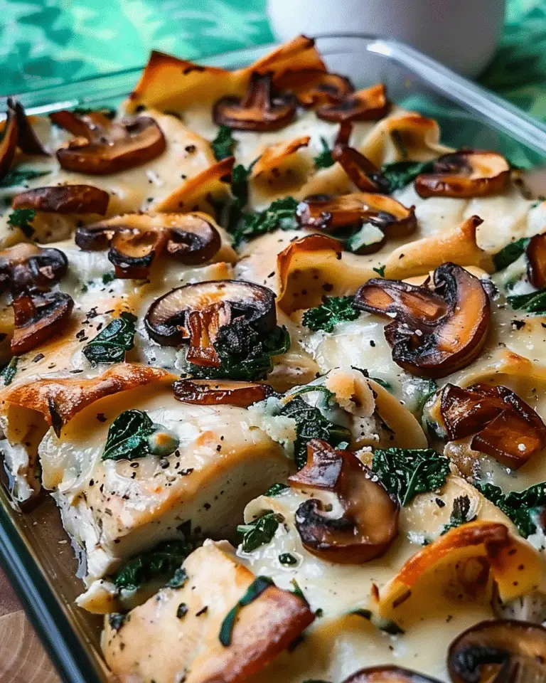 Chicken, Spinach, and Mushroom Oven Dish
