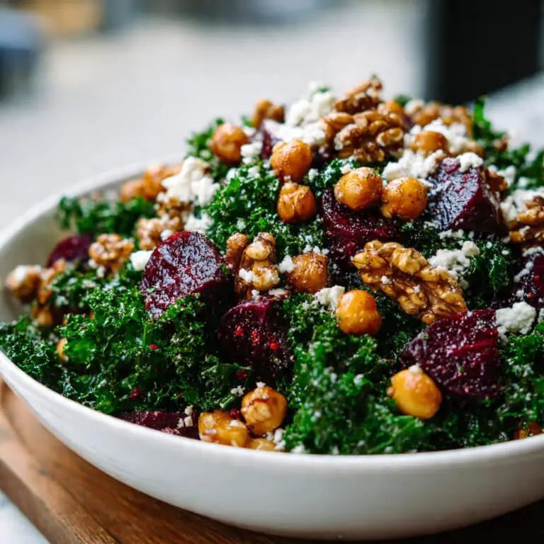 Chickpea, Beet, and Feta Salad with Lemon Garlic Vinaigrette