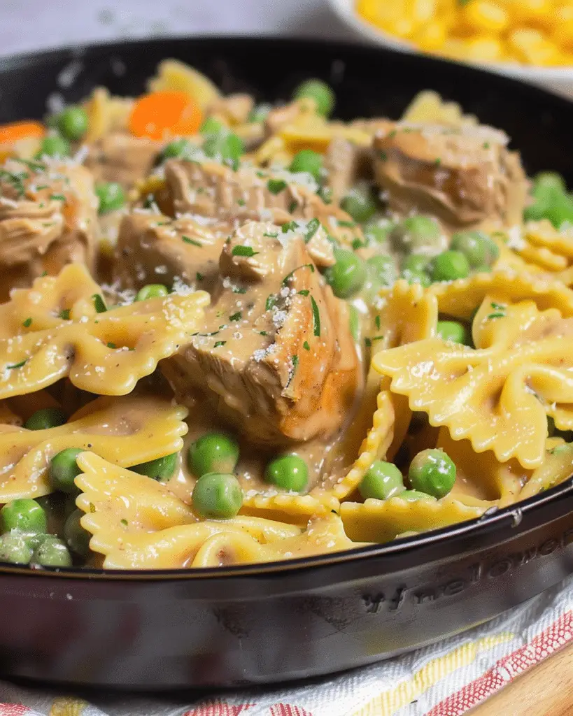 Creamy Chicken Pot Pie Pasta Skillet