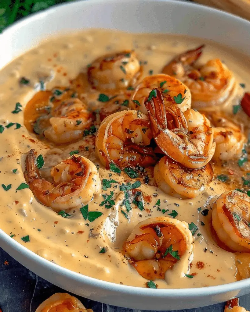 Creamy Garlic Shrimp Over Mashed Potatoes
