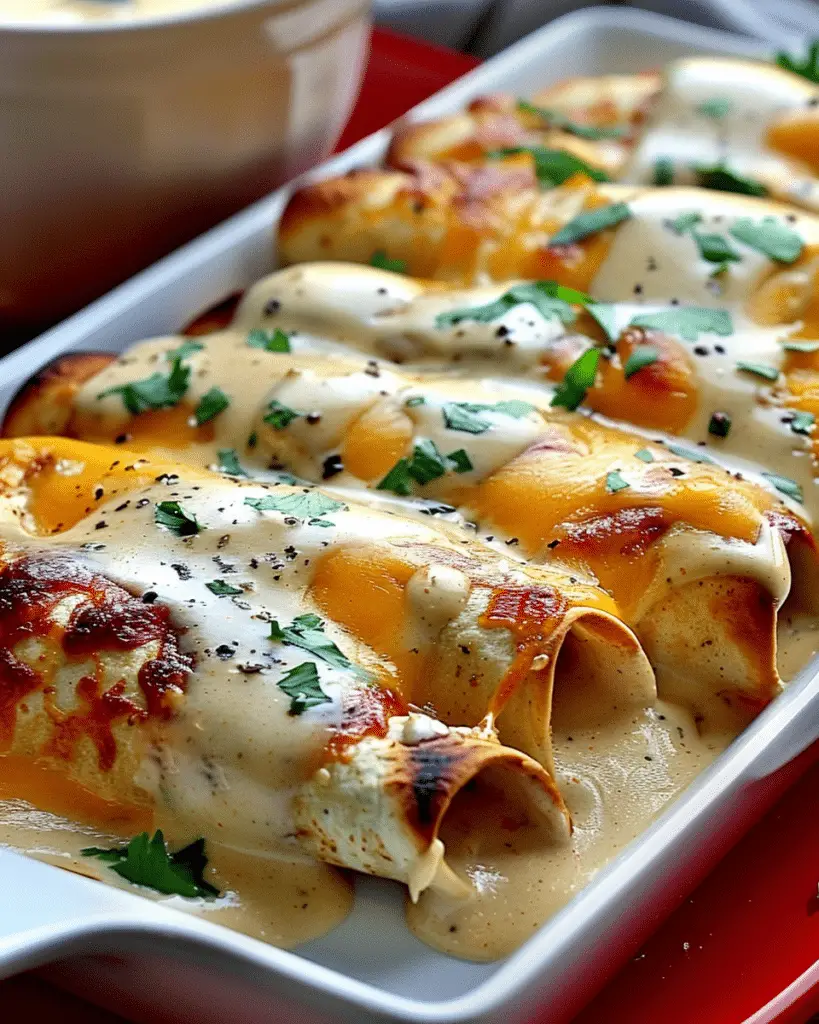 Creamy White Chicken Enchiladas