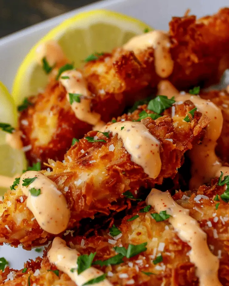 Crispy Coconut Cornflake Chicken with Bang Bang Sauce