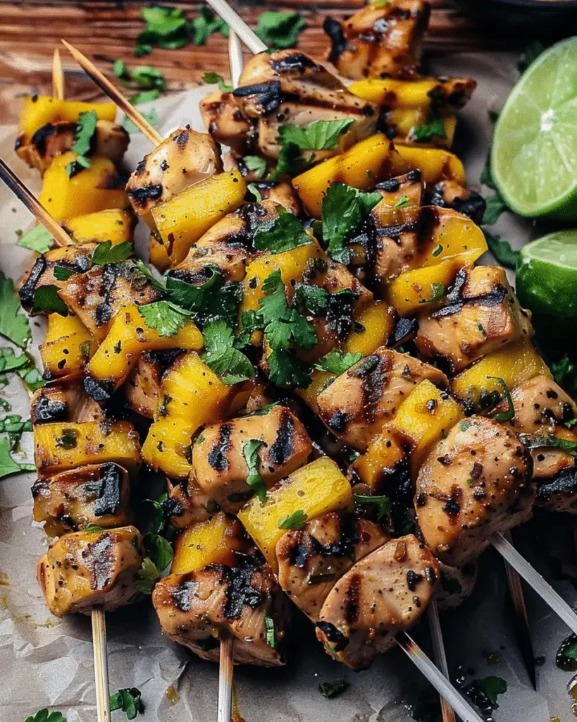 Mango Habanero Chicken Skewers