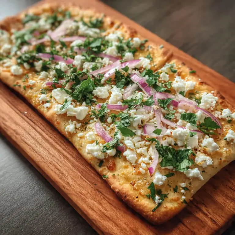 Mediterranean Hummus Flatbread with Feta