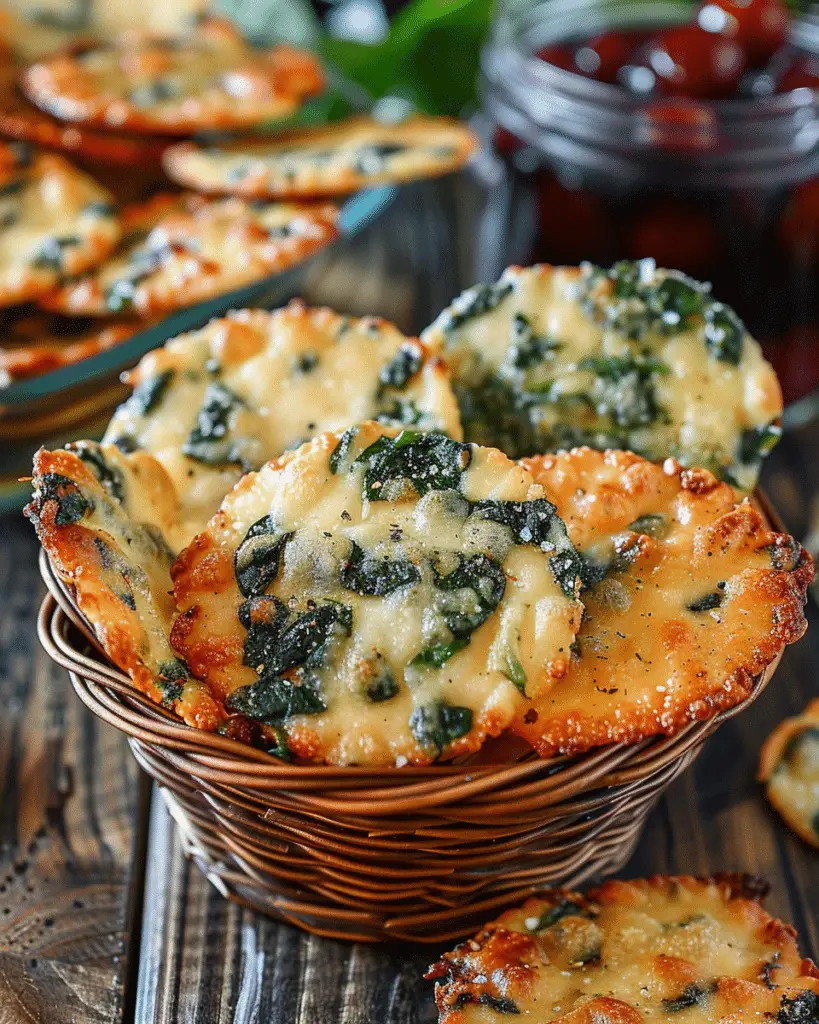 Mediterranean Spinach and Feta Cheese Crisps