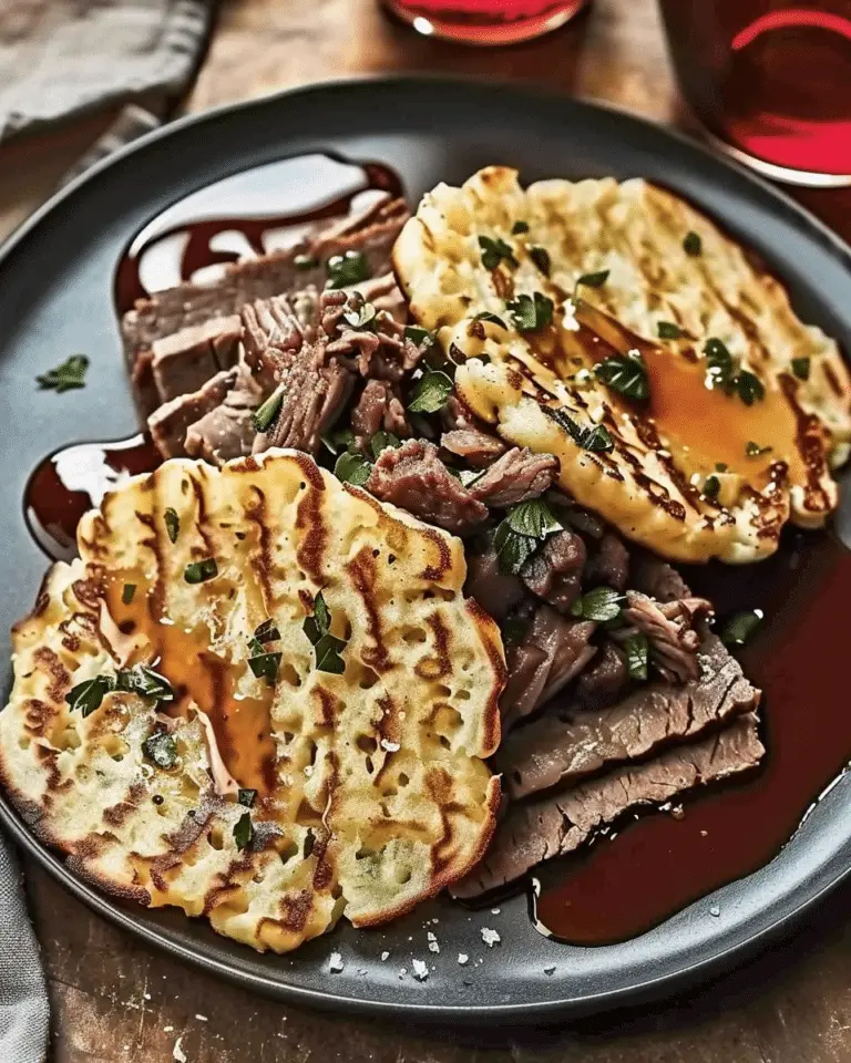 Potato Pancakes with Savory Beef and Caramelized Onions