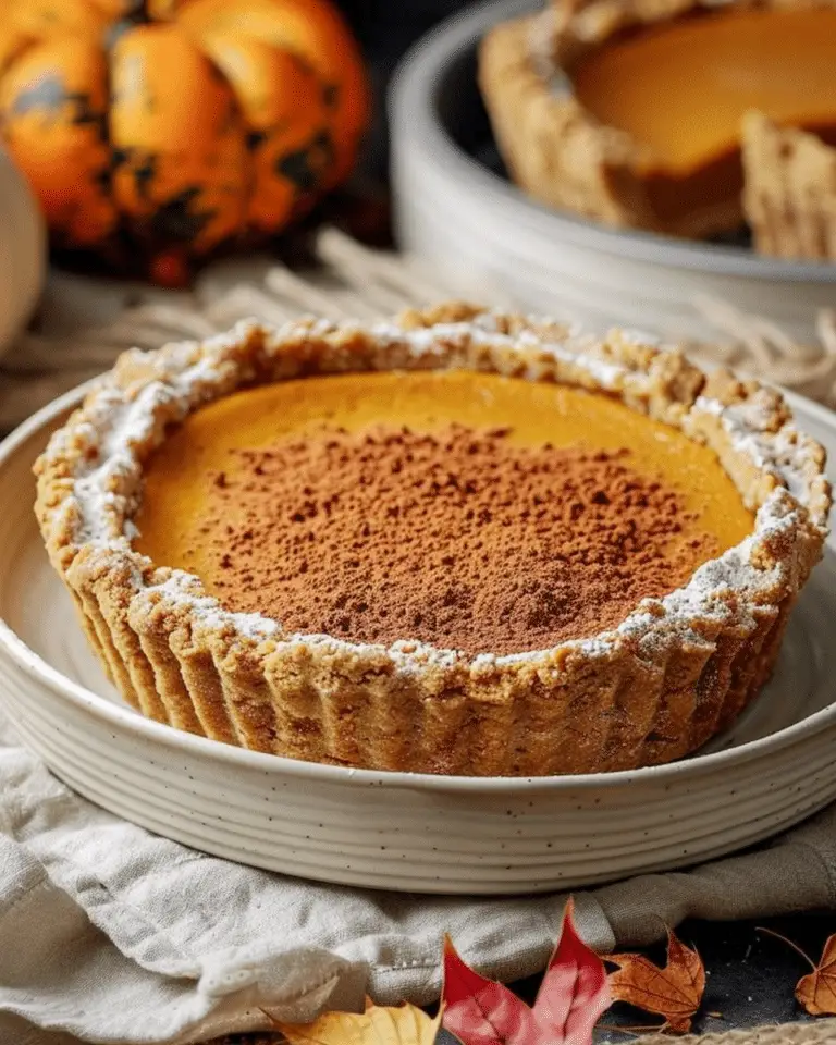 Pumpkin Custard with Gingersnap Crust and Spiced Filling
